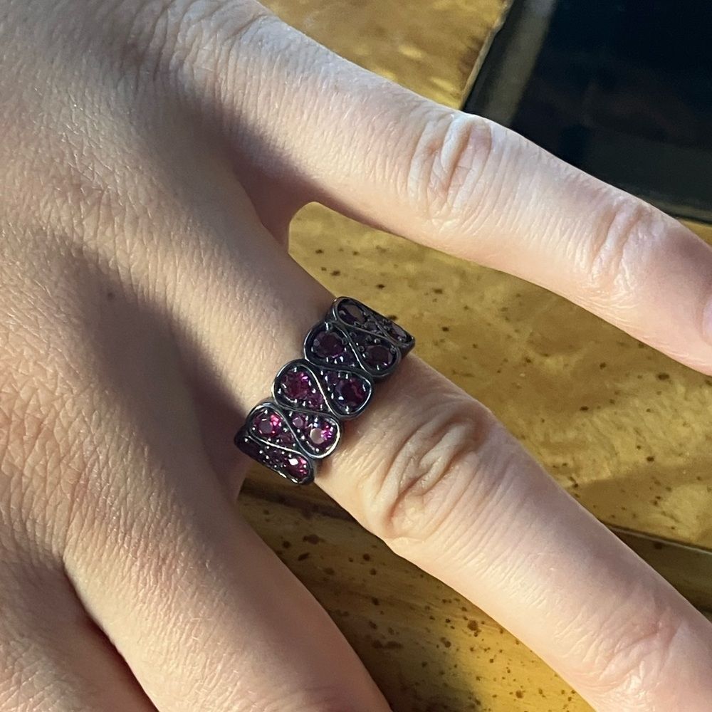 Natural Raspberry Garnet Ring Size 6 - Picture 4 of 10